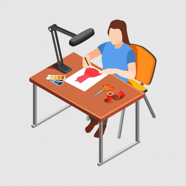 女人办公桌图纸图片下载