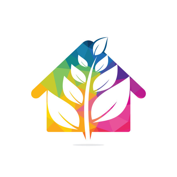 树屋标志设计。生态住宅的概念。图片下载