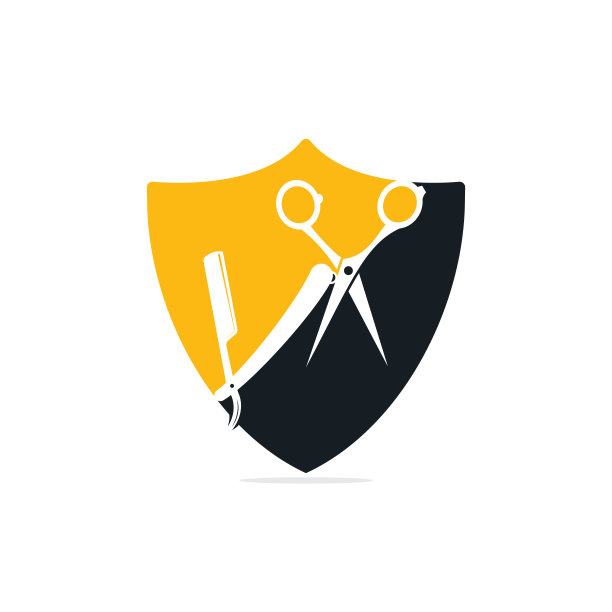 理发店、发廊的标志。剪刀图标理发店标志。图片下载