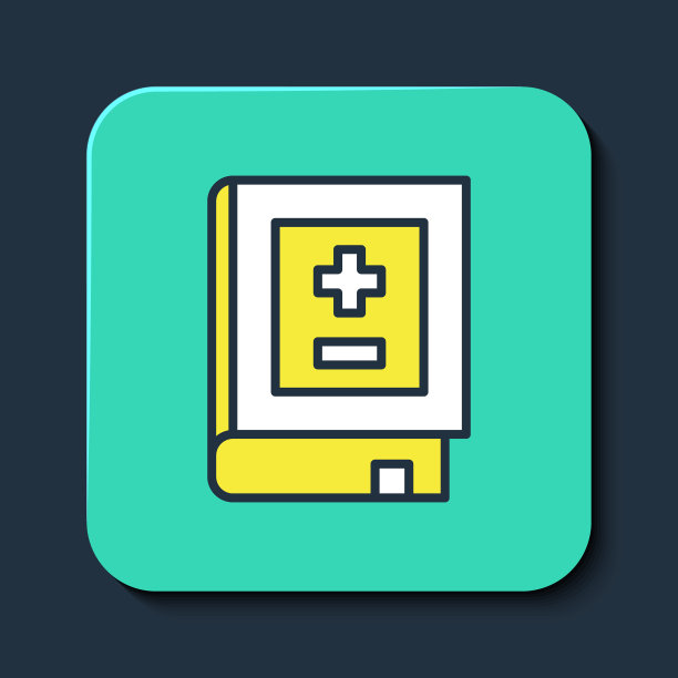 填充提纲书与数学图标孤立在蓝色的背景。数学书。关于返校的教育理念。绿松石平方按钮。向量图片下载