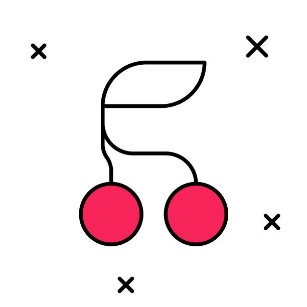 填充轮廓新鲜的夏天浆果图标孤立在白色背景。浆果的水果。向量图片下载