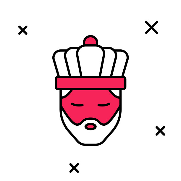 填充轮廓国王与皇冠图标孤立的白色背景。向量图片下载