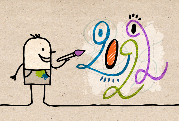 手绘卡通艺术家绘画一个2022有趣的涂鸦图片下载