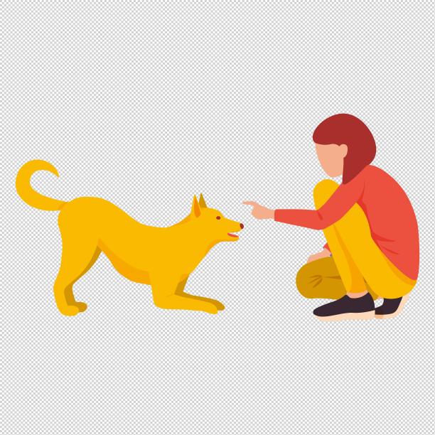 女孩狗宠物玩耍图片下载