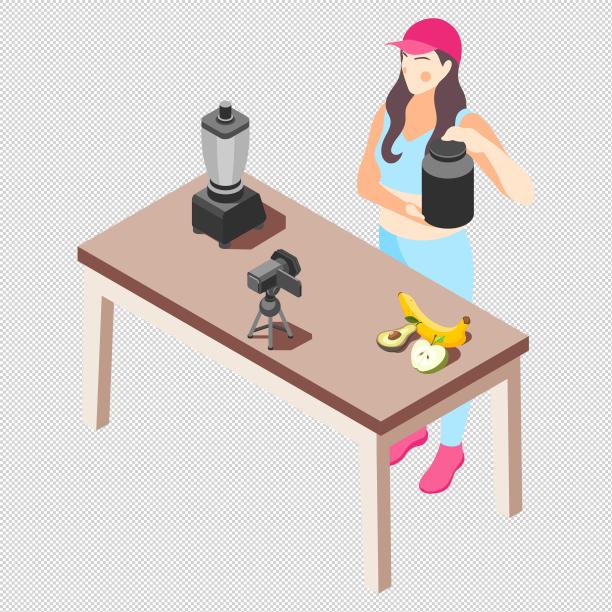 女孩榨汁机展示直播图片下载