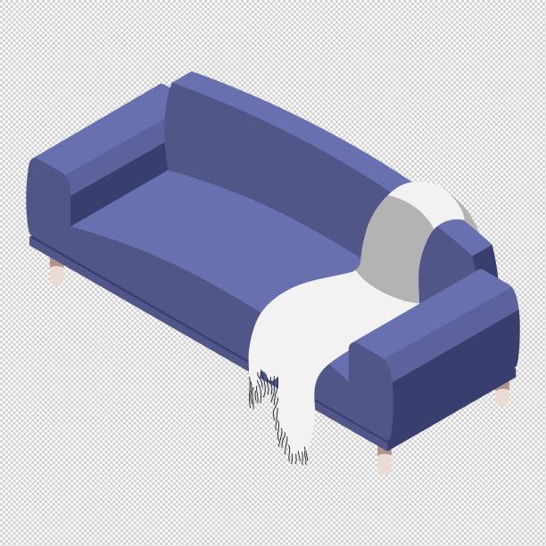 蓝色沙发毯子图片下载