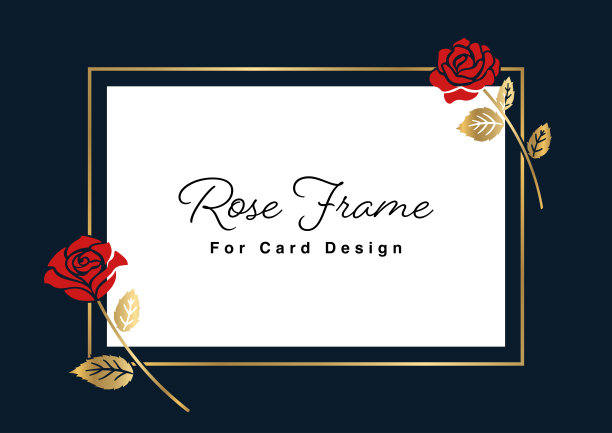 玫瑰插图框架，卡片设计模板图片下载
