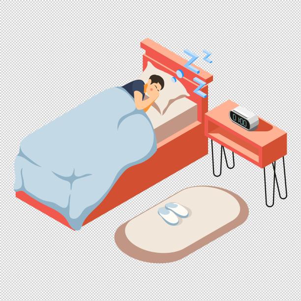 男人睡觉时钟桌子图片下载