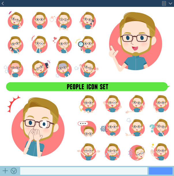 一组身穿运动装的美国金发男子，以偶像的形式表达着各种情感图片下载