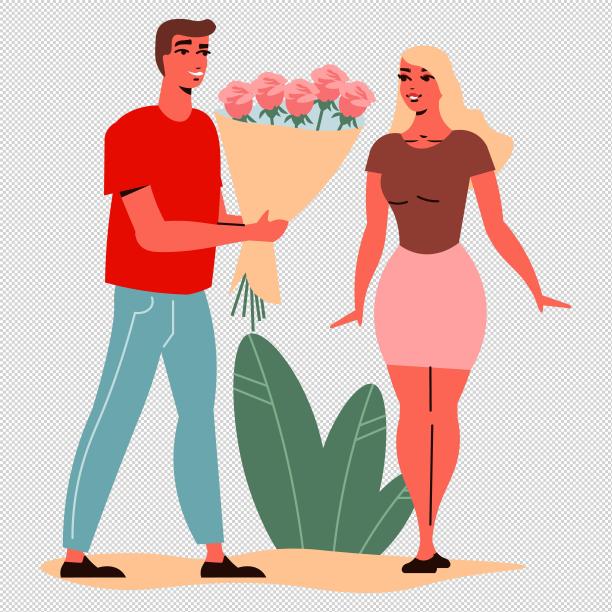 男人女人玫瑰花束图片下载