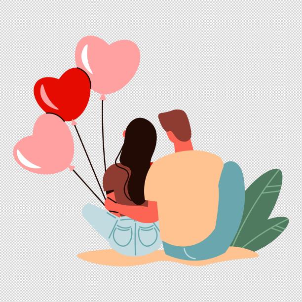 男女爱心气球图片下载