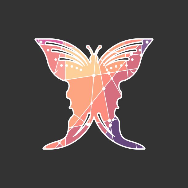 两个人头构成昆虫的轮廓图片下载