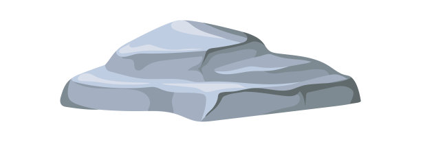光滑的石头。碎石堆，3d元素卡通矢量图片下载