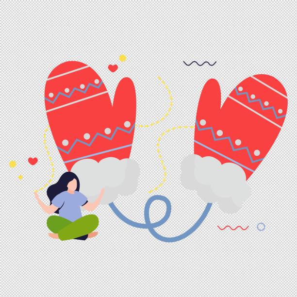 女人坐着手套图片下载