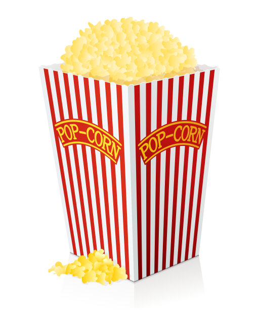 全红白条纹爆米花桶(孤立)图片下载