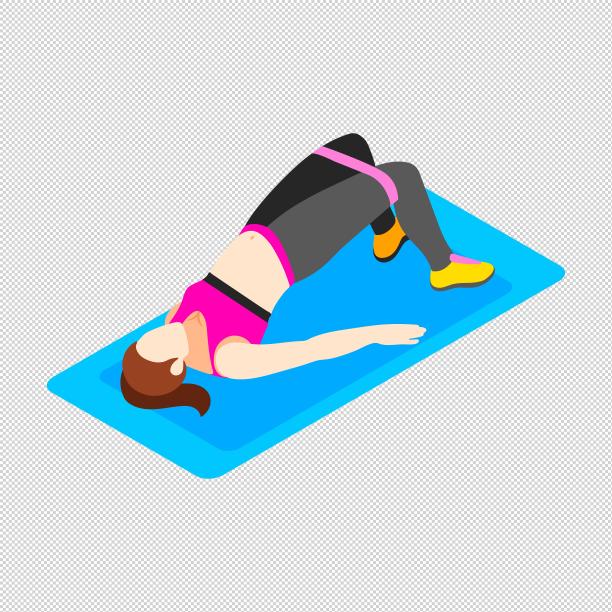 女人弹力带臀桥图片下载