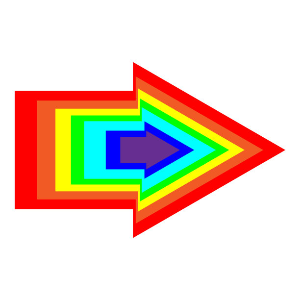 颜色的箭头图标。现代艺术元素。正确的方向。未来的背景。矢量插图。股票的形象。图片下载