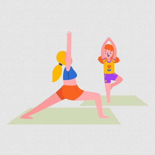 母女瑜伽垫瑜伽图片下载