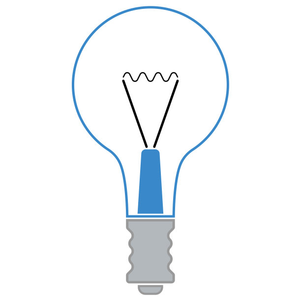 经典的螺旋灯丝灯泡图片下载