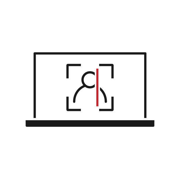 脸id和笔记本电脑，矢量插图。平面设计图片下载