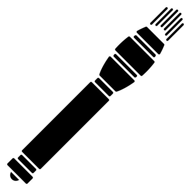 金属手电在一个光滑的外壳。自备便携式夜间照明手电筒。矢量图标，象形文字，孤立图片下载