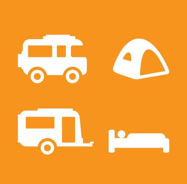 野营和大篷车图标设置图片下载