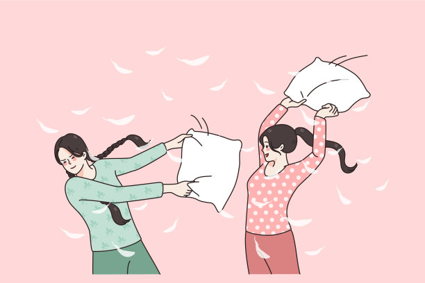 欣喜若狂的女孩们在睡衣派对上玩得很开心图片下载