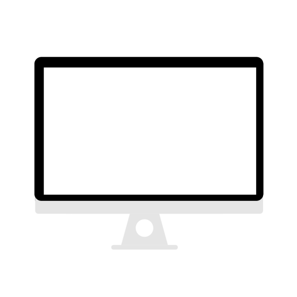 黑白灰简笔画电脑图片下载