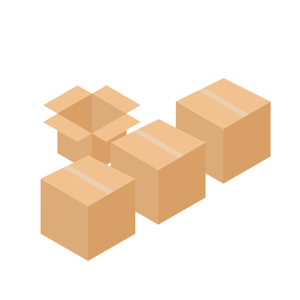 黄色创意多个纸箱图片下载