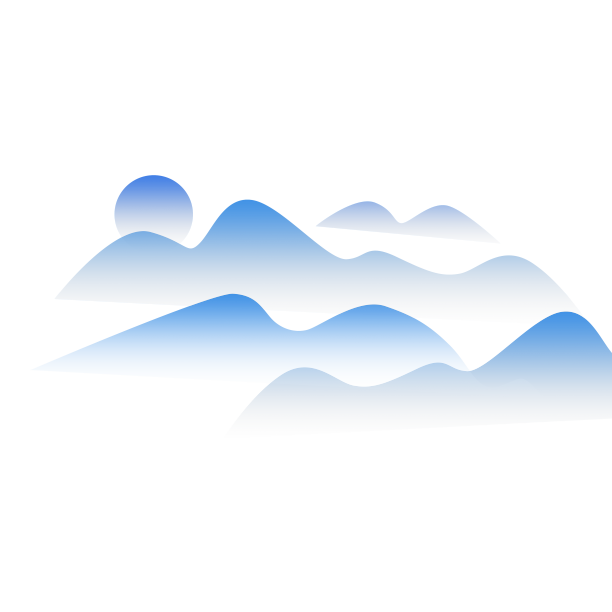 蓝色渐变山脉图片下载