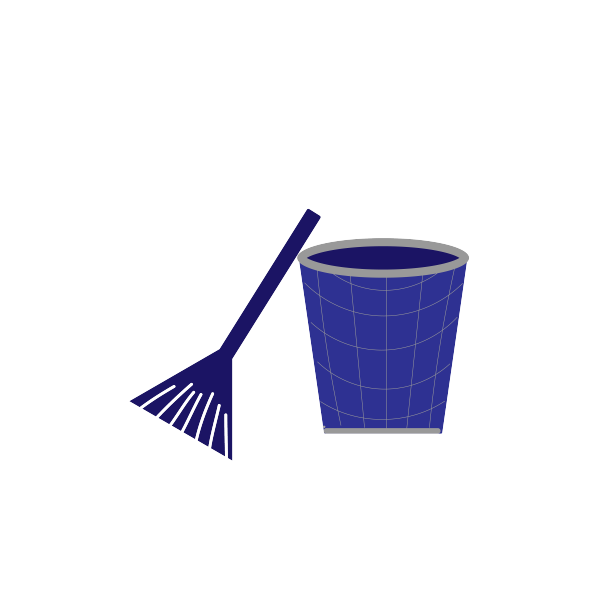 蓝色垃圾桶扫帚图片下载