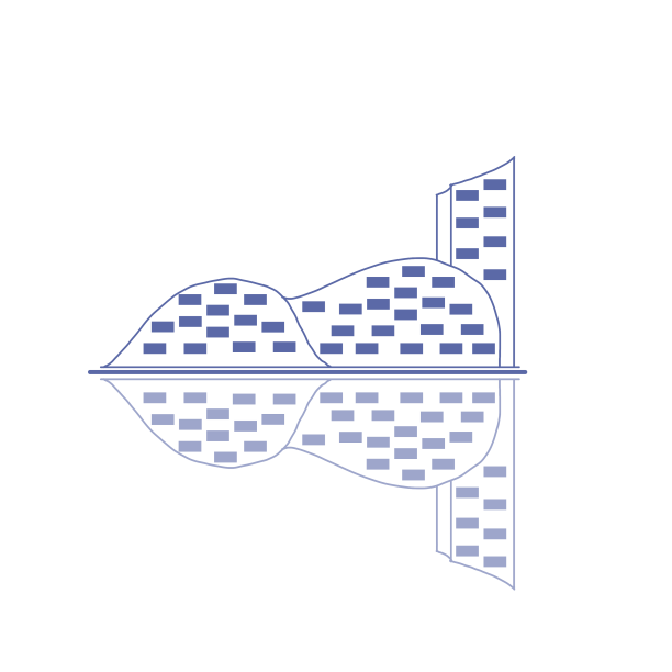 蓝色建筑倒影图片下载