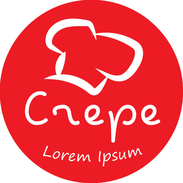 可丽饼标志设计与厨师帽图片下载