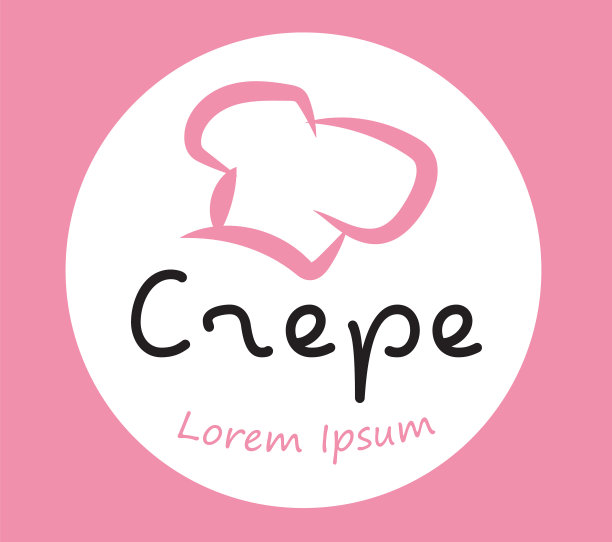 可丽饼标志设计与厨师帽图片下载