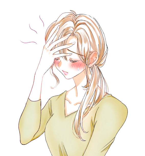 一个生病的女人的插图图片下载