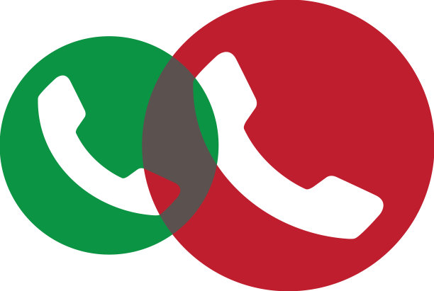 绿色和红色的电话图标图片下载