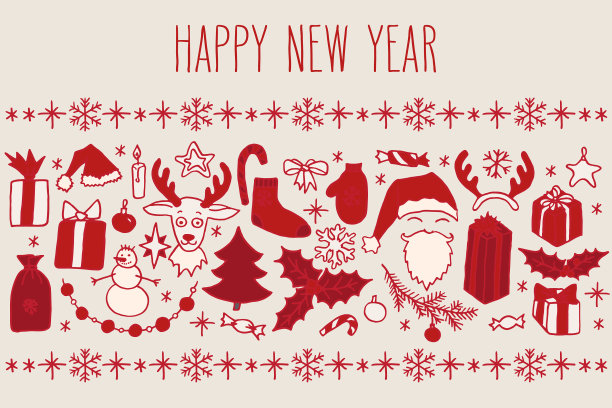 新年涂鸦问候图片下载