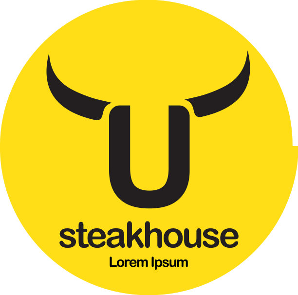 牛排餐厅标志设计图片下载