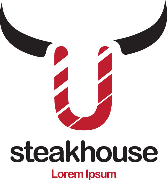 牛排餐厅标志设计图片下载