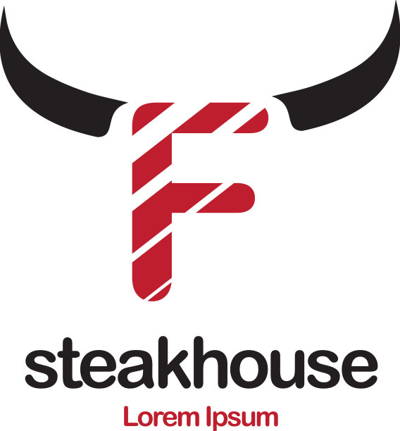 牛排餐厅标志设计图片下载