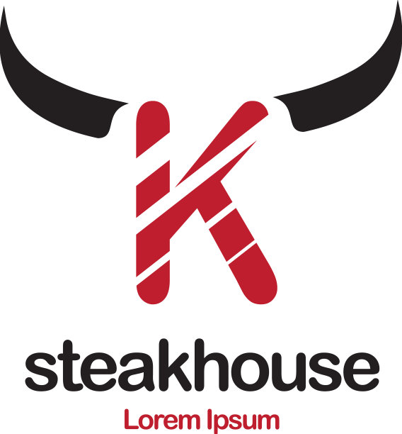 牛排餐厅标志设计图片下载