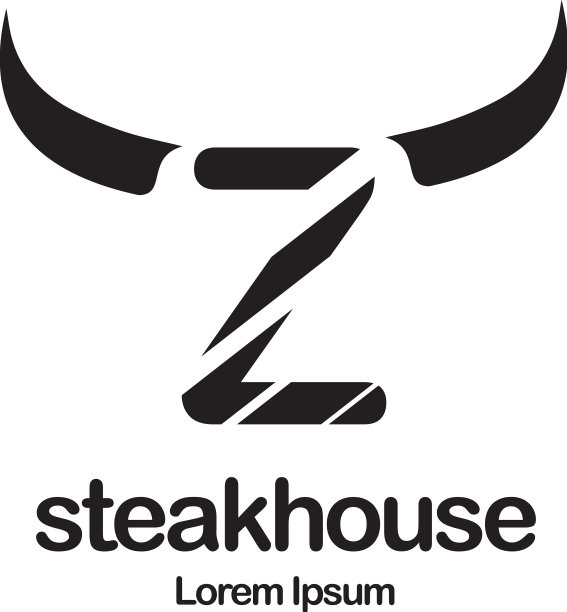 牛排餐厅标志设计图片下载
