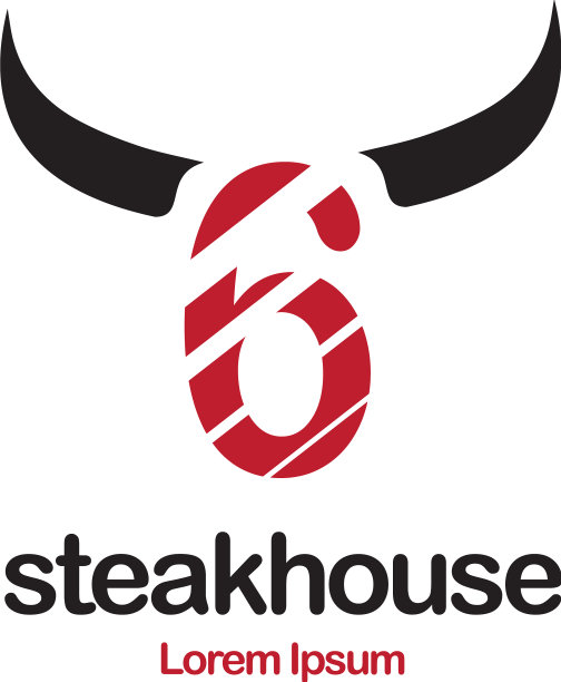 牛排餐厅标志设计图片下载