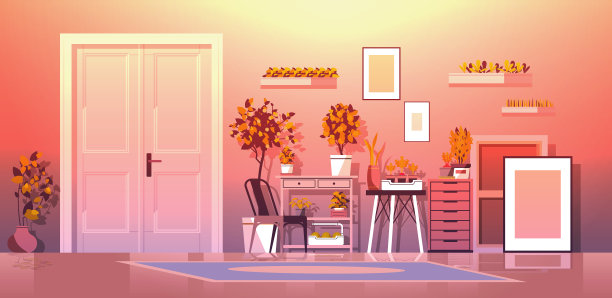 温室架上盆栽园艺图片下载