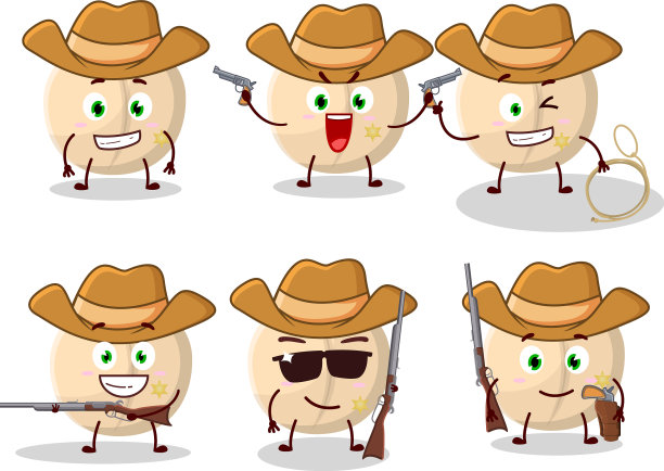酷酷的澳洲坚果牛仔卡通人物图片下载