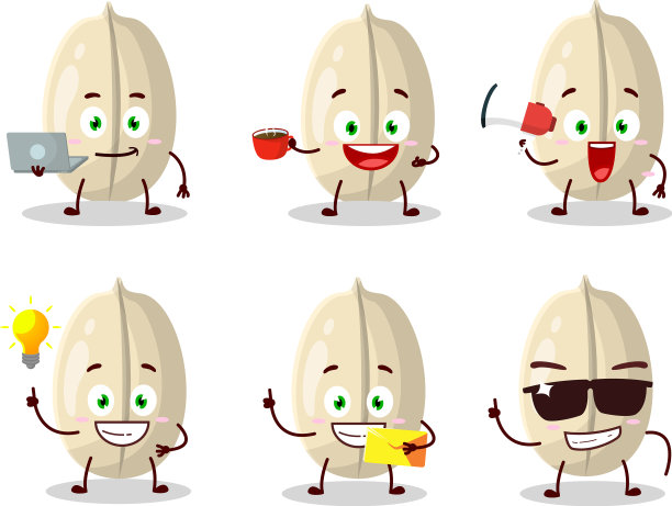 花生种子卡通人物与各种类型图片下载