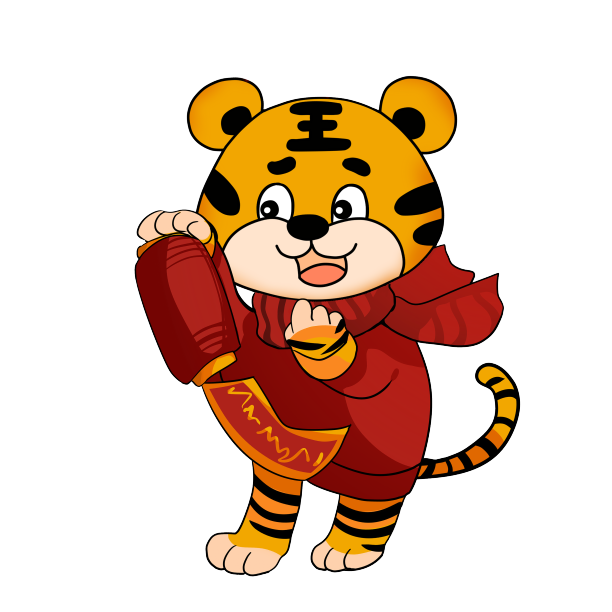 老虎过元宵节猜灯谜素材图片