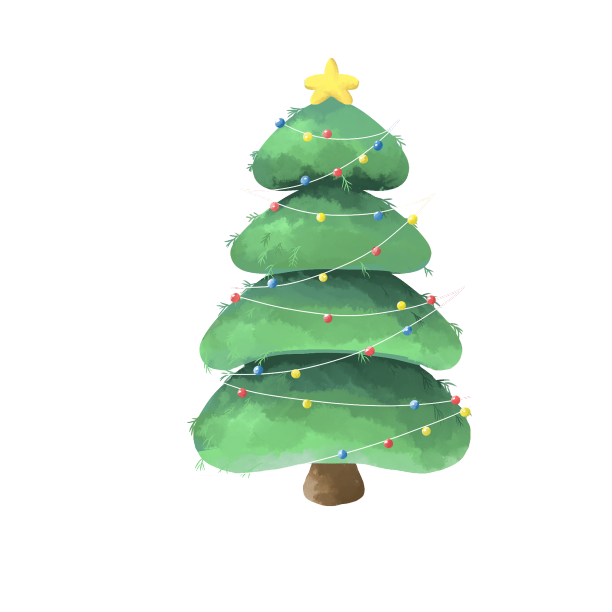 水彩圣诞树图片下载