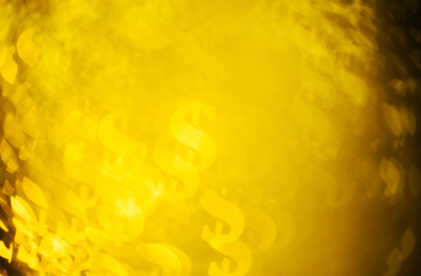 离焦背景与美元符号图片下载