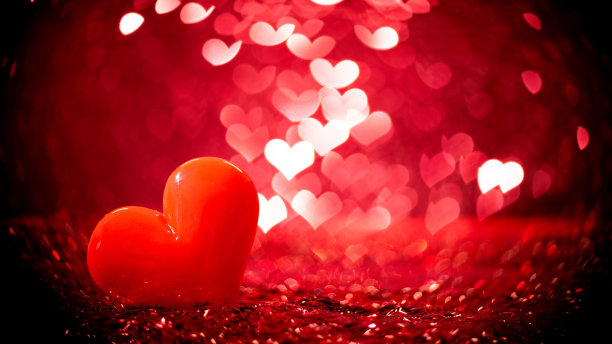 散焦背景，心形图片下载